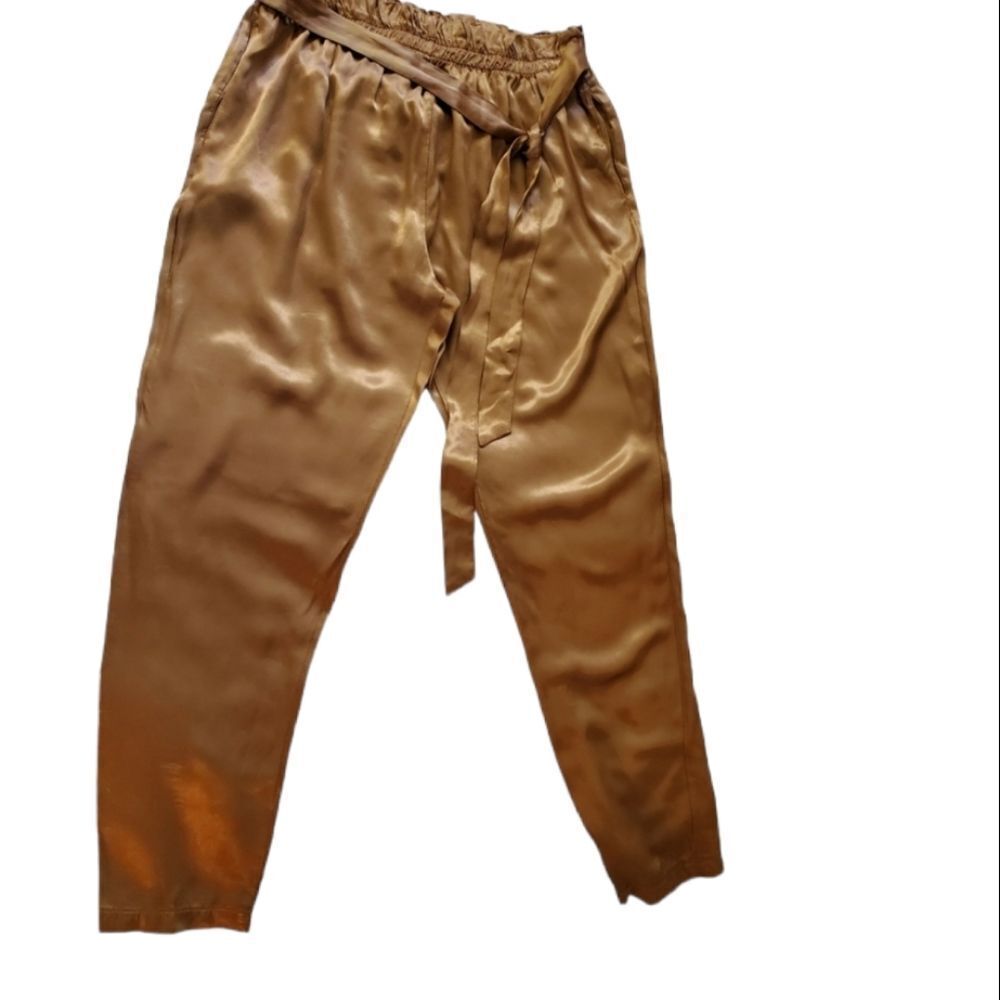 SCANDAL ITALY copper satin trousers L